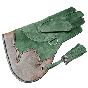 OEM Service Available New Design <b>Long</b> Cuff Left Hand Cow Hide Nubuck Leather Falconry <b>Gloves</b> for Eagle Hunting Carbon Shaft - Product Image 1