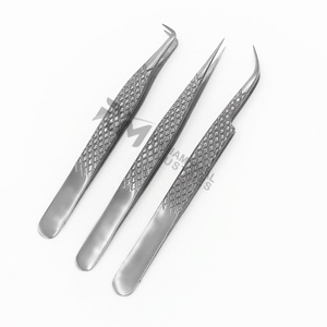 Pince à épiler pour extensions de cils RMI Silver Shin, poignée diamant, acier inoxydable, pointe de précision lisse, 10 mm, emballage - Product Image 3