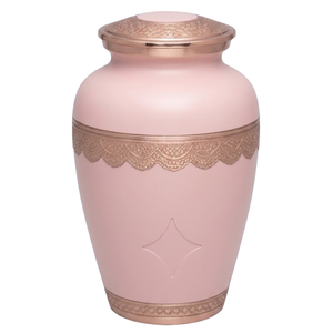 Urne funéraire personnalisable en alliage pour adulte avec bande gravée, finition or et blanc clair, urnes funéraires métalliques pour cendres humaines - Product Image 2
