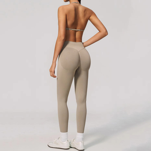 Ensemble de yoga respirant et sans coutures pour femmes, soutien-gorge de sport à bretelles, vêtements de sport, leggings, ensembles de yoga grande taille - Product Image 5