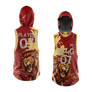 Chaleco Deportivo Personalizado sin Mangas con Capucha, Impresión Sublimada, Poliéster que Absorbe la Humedad, Unisex, Diseño Degradado - Product Image 1