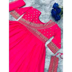 Superbe robe de soirée Anarkali avec Dupatta et ceinture Robes de soirée élégantes - Product Image 4
