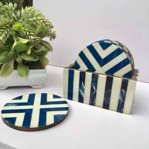 Sous-verres en os incrusté, design de luxe, tapis et supports pour sous-verres en os incrusté, meilleur prix - Product Image 1