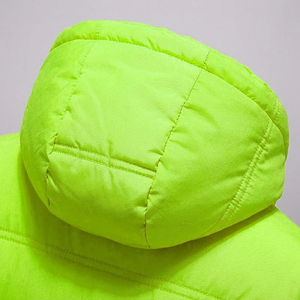 Chaqueta Acolchada con Capucha Verde Lima para Hombre, Personalizada 2026, Cortavientos, Abrigo de Invierno Informal con Cierre de Cremallera, Corte Regular, Relleno de Poliéster - Product Image 3