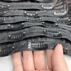 Extensions de cheveux naturels vietnamiens à clipser, 14 pouces, lot de 8 pièces, lisses crépus, permanentés et toutes les couleurs disponibles - Product Image 4
