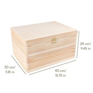Boîte de rangement en bois de fabrication directe, rectangulaire avec couvercle, design classique multifonctionnel minimaliste pour articles divers, capacité de 6 à 10 L - Product Image 2