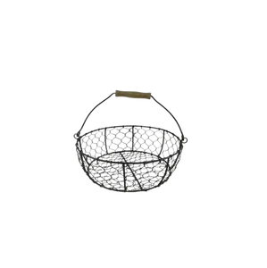 Black Rustic Design Iron <b>Wire</b> <b>Basket</b> With Handle Multi Purpose Bowl Shape Neatening Organizer Customized Designed Metal <b>Basket</b> - Product Image 1
