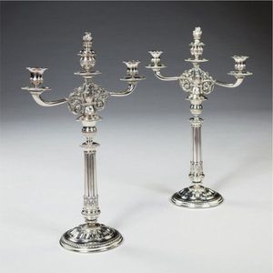 Classic Silver Metal <b>Candelabra</b> 5 Arms Pillar Candle Stand Decorative Vintage Table Candelabrum for Home Decor & Party Events - Product Image 3