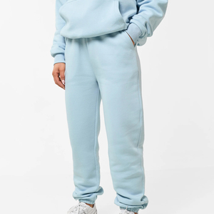 Custom Made Women's 100% Cotton Women's Tracksuit Wholesale Solid Grey Baggy Stingless Oversized <b>Drop</b> Shoulder Women's Tracksuit - Product Image 2