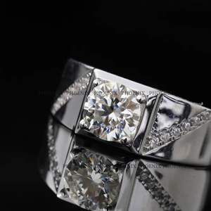 Bague pour homme en moissanite VVS, argent sterling 925, bague de fiançailles de luxe, bijoux aspect diamant, fournisseur - Product Image 5