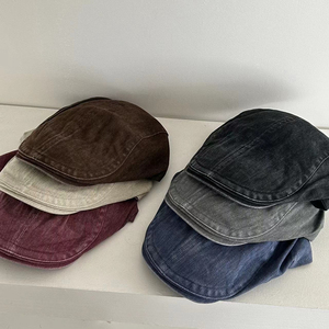 Casquette plate en lin légère et fine, protection solaire, style Ivy, directement de l'usine, avec logo personnalisé OEM, casquette plate d'été en coton respirant, style Cabbie - Product Image 4