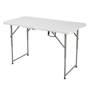 Table de patio pliable blanche de 1,20 m pour espaces extérieurs (camping, ferme, extérieur) - Product Image 3