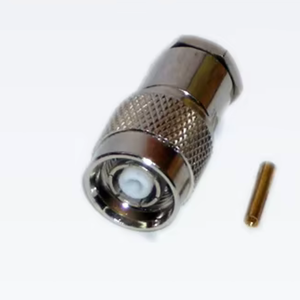 Premium TNC Male Clamp Type LMR 400 Solder Less Pins RF Connector <b>Chrome</b> Plated Telecom Network Use - Product Image 1