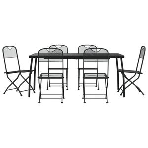 Conjunto de Comedor Plegable de Malla Metálica Antracita para Jardín - Product Image 2