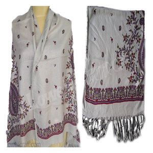 Elegante Bufanda de Sarga con Estampado Paisley y Floral, Accesorio de Moda Ligero de Primera Calidad con Tela Suave al Tacto de Seda, Artístico - Product Image 1