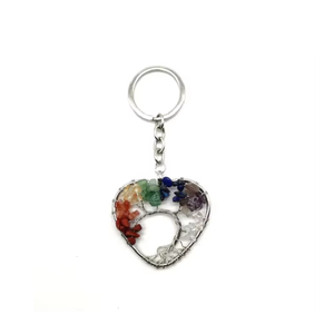 High quality Crystal Keychain Seven chakra tree of life <b>Key</b> <b>chain</b> Natural Heart Stone <b>Key</b> Holder Gifts for Women <b>Key</b> <b>Chain</b> - Product Image 1