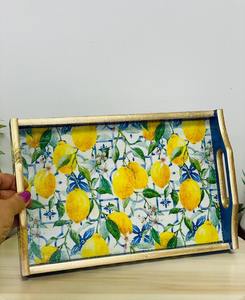 Plateaux de service en bois décoratifs de luxe pour la maison, avec couleur et taille personnalisables, multi-usages pour la maison et la cuisine, en provenance d'Inde - Product Image 5