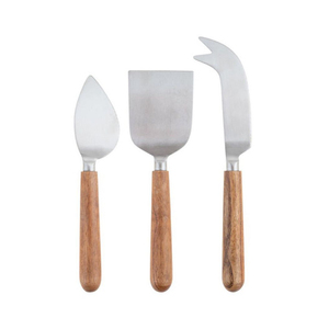 Juego de utensilios para queso de acero inoxidable de 3 piezas al por mayor con elegantes mangos de resina verde, cuchillo y espátula para charcutería para el hogar - Product Image 2