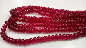 Perles de rubis exotiques, forme ronde, lisses, 7-8 mm, vendues par brin de 8 pouces de long - Product Image 2