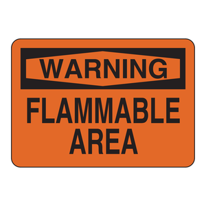 Panneau de signalisation de zone inflammable Brady - Triangle de signalisation de zone dangereuse intérieure/extérieure - Product Image 1