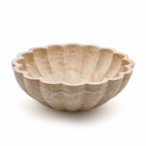 High End Travertine Marble Bowl With Smooth Polished Surface For Decorative Fruit Display And Interior Styling - Product Image 3