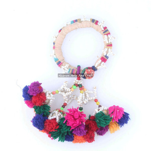 Bracelet de bras, de cheville et de ventre tribal Banjara authentique, antique et vintage, en or indien, avec pampilles, en gros, rare, fournisseur indien d'or WB022 - Product Image 5
