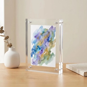 Cadre photo rectangulaire en acrylique transparent 4 couleurs, impression UV, incassable, étanche, sur pied, horizontal, pour table, moderne - Product Image 2