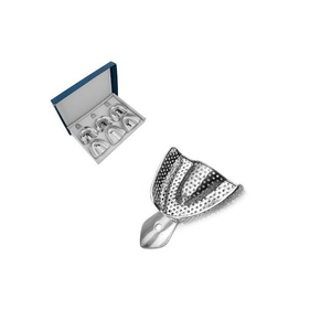 High Quality Orthodontic <b>Tools</b> Manual Impression Trays Teeth Molding Perforated <b>Plain</b> Stainless Steel Made Impression Tray - Product Image 2