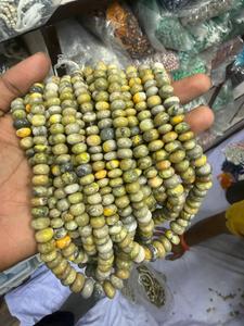 Hot Selling Bumble Bee Jasper Smooth Rondelle <b>Beads</b> 8-10 mm Natural bumble bee <b>Beads</b> For Jewelry Making Crafts January Brithston - Product Image 1