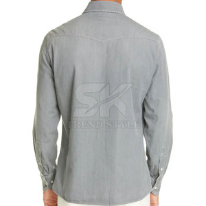 Camisas de Mezclilla para Hombre, Corte Ajustado, Estilo Casual, Impresión de Logotipo Personalizado, Marca Privada - Product Image 2
