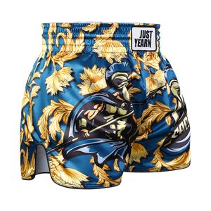 Pantalones Cortos de Muay Thai para Hombre, Estampado Satinado, Cintura Elástica, para Entrenamiento de Gimnasio, Kickboxing, Ligeros, Coloridos - Product Image 4