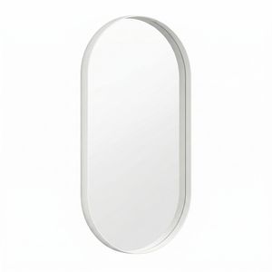 Specchio Ovale da Parete 24x36 Pollici con Cornice Profonda in Metallo Bianco - Product Image 4