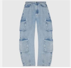 New Fashion Women's Eco-Friendly 100% Cotton Mid <b>Waist</b> Regular Fit Casual Custom Logo CargoWomen Casual <b>Cargo</b> Jeans Multi Pocket - Product Image 2