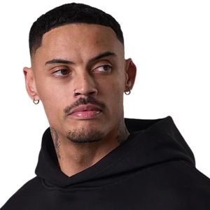 Mens <b>Black</b> Pullover Hoodie Casual <b>Fleece</b> Sweatshirt Long Sleeve Athletic Gymwear Streetwear Fashion Hoodie - Product Image 3