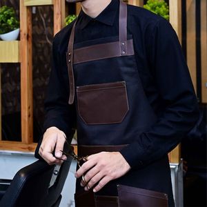 Personalized Barber <b>Leather</b> <b>Apron</b> with 4 Pockets-Woven Workwear for Daily Use-Perfect Gift for Barbers - Product Image 2
