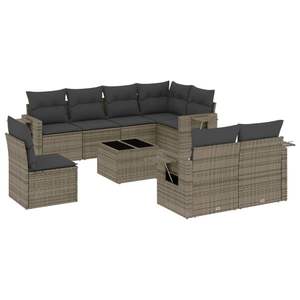Grey Garden <b>Sofa</b> <b>Set</b> With Cushions UV Resistant PE Rattan Outdoor Furniture Contemporary Design Durable Garden Seating - Product Image 2