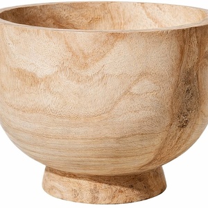 Tazón de Madera Maciza Hecho a Mano, Tazón de Madera Rústico Natural para Servir Ensaladas, Frutas, Vajilla para Mesa de Comedor, Cocina, Hogar, Restaurantes - Product Image 3