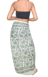 Pareo Sarong de Algodón 100% para Mujer, Estilo Vintage, Estampado Floral a Mano, Escote Hombros Descubiertos, Tallas Grandes, Ligero y de Alta Calidad - Product Image 3