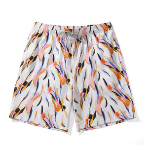 Pantalones Cortos de Playa para Hombre, Casuales de Verano, Cintura Alta, con Cordón, Transpirables, de Secado Rápido, Poliéster/Algodón, para Entrenamiento y Fitness - Product Image 1