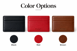 Beena's Genuine <b>Leather</b> Fashion Embossed Card Holder Game Cards Card Binder Function Multi-Function Use <b>Black</b>/Red/Brown Colors - Product Image 3