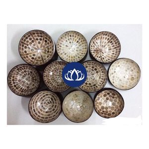 2026 MOST WANTED Blue Lotus Aaron Bol en coque de noix de coco, artisanat vietnamien de laque, fait main, écologique, durable, pour la présentation de fruits - Product Image 4