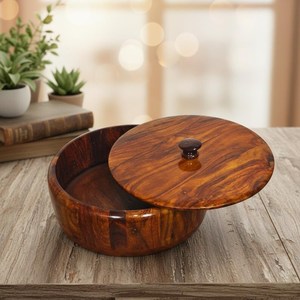 Caja de Madera Resistente para Chapati y Roti, Contenedor de Almacenamiento Ecológico, Apto para Lavavajillas, Apilable, Aislante para Mantener la Comida Caliente, Hecho a Mano - Product Image 3