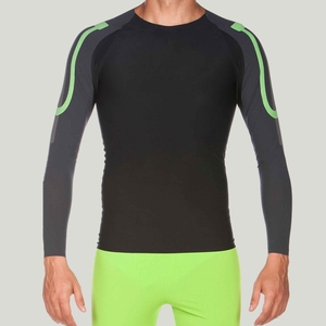 Men's Full Sleeve Stretch Fitness Quick Dry Long Sleeve Rash Swim Wear Customized Color Digital Print - Product Image 2