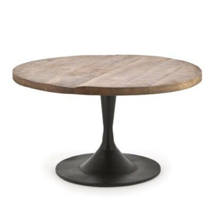 Marvelous Look Round Shape Metal And Wooden Coffee <b>Table</b> Black & <b>Brown</b> Finished For Home Living Room Decorative Furniture - Product Image 6