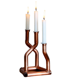 Portavelas Metálicos de Forma Única, Decorativos y Sostenibles con Acabado en Cobre, Portavelas de Aluminio Más Vendidos - Product Image 1