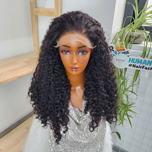 HD Lace <b>Wig</b> Glueless Double Drawn Virgin Vietnamese Burmese Human Hair Medium Length <b>Deep</b> <b>Wave</b> Frontal <b>Wigs</b> Transparent for - Product Image 3
