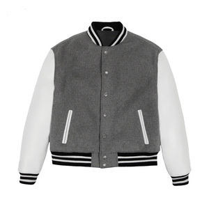 Soft Polyester/Cotton Men's Letterman Jacket Stand Collar Front Logo Reversible Windproof Winter Custom Wear Plain Color <b>Fleece</b> - Product Image 5