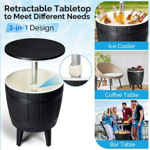 Table de refroidissement extérieure à hauteur réglable avec refroidisseur de bière et de vin de 10 gallons, résistante aux intempéries, pour terrasse - Product Image 4