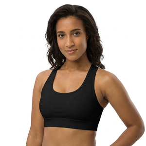 Soutien-gorge de sport noir pour femme, dos nageur, maintien élevé, idéal yoga et fitness - Product Image 3