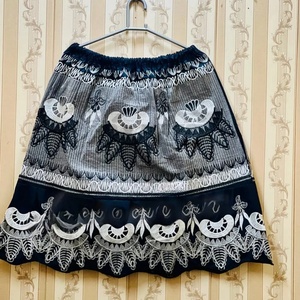 Customized Plus Size Breathable Floral Embroidery Design New Women's Mini High-Waisted A-Line Polyester/Cotton High Street <b>Skirt</b> - Product Image 5